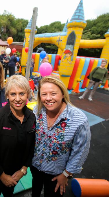 PRIVILEGE: Honeypot childcare centre's founder and co-cowner Georgia Fleming, and co-owner Bec Perry. Ms Fleming says it's a rewarding job.