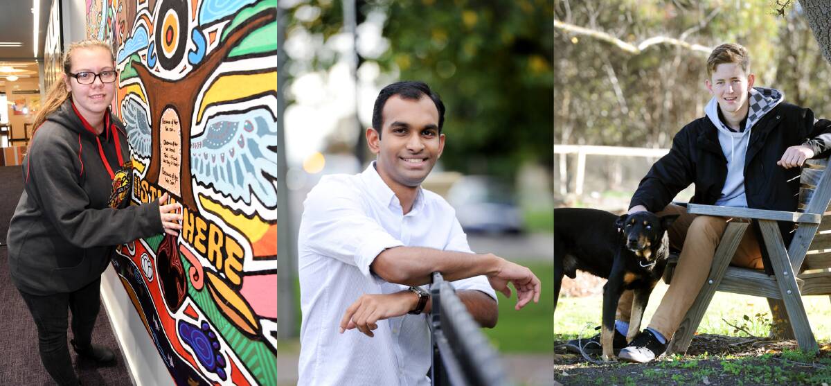 RECOGNISED: Horsham's Tanisha Lovett, Arun Thomas and Tom Dunn are semi-finalist in the Seven News Young Achiever Awards.  