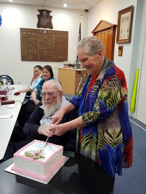 DIAMOND MILESTONE: Ron and Tess Yeo celebrated their 60th wedding anniversary with family with a small celebration at the Horsham RSL. Picture: CONTRIBUTED.