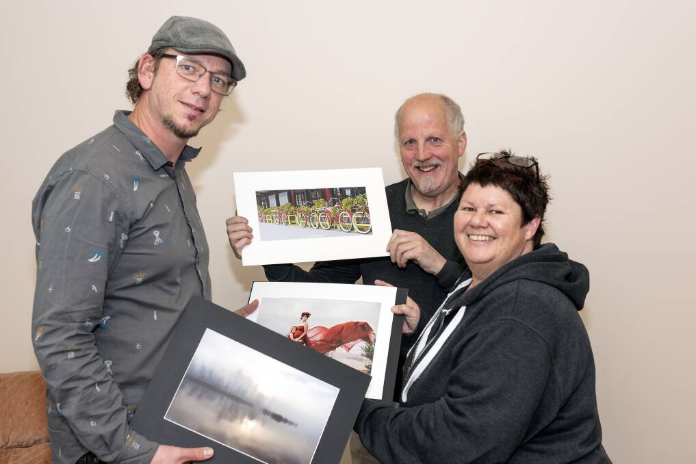 SHOWCASE: Wimmera Inter-Club Photographic Competition judging panel's Marty Schoo of Halls Gap, Stephen Moten of Ballarat and Jane Murray of Horsham. Picture: CONTRIBUTED