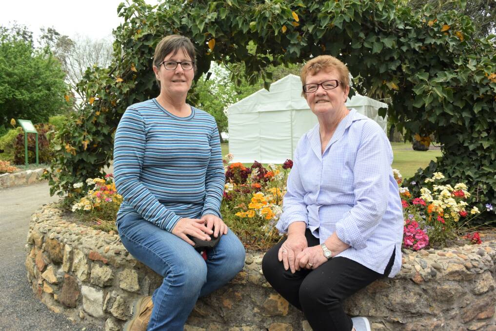FESTIVAL READY: Horsham Rotary Club sub-committee members Kylie Zelley and Sonia Matthews are getting ready for the Spring Garden Festival at the Horsham Botanic Gardens. Picture: DAINA OLIVER