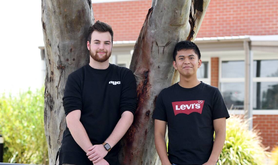 SUCCESS: Horsham College's dux Harley Dickerson and St Brigid's College's dux Gerard Natividad  look back on past year. Picture: SAMANTHA CAMARRI