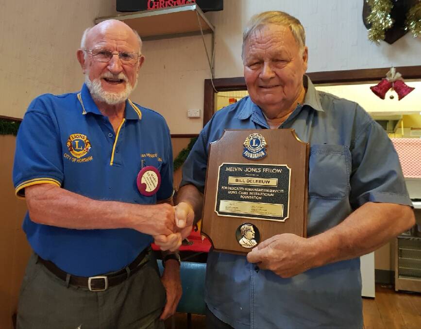 With Heart Horsham City Lions Club Recognised Bill Deleeuw S Hard