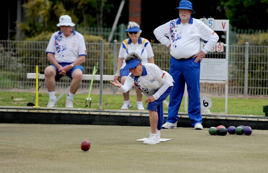 ROLL: Elsie Bardell rolls the bowl down for Horsham City in division two on Saturday. Picture: SAMANTHA CAMARRI 