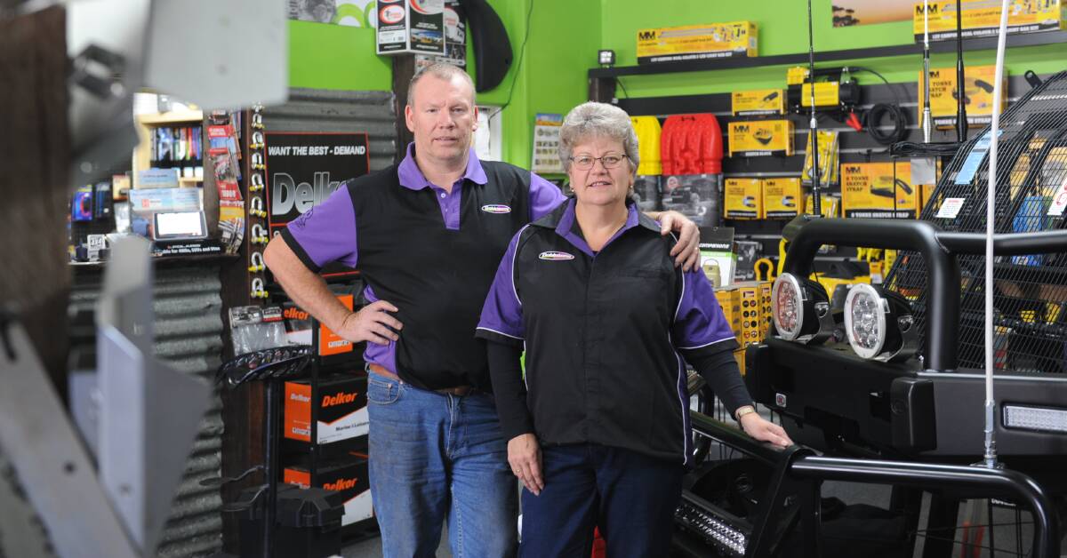 Terry and Cynthia Jenkins, owners of Horsham 4X4 Accessories, celebrate their businesses 10th birthday on May 19. Picture: Elijah Macchia