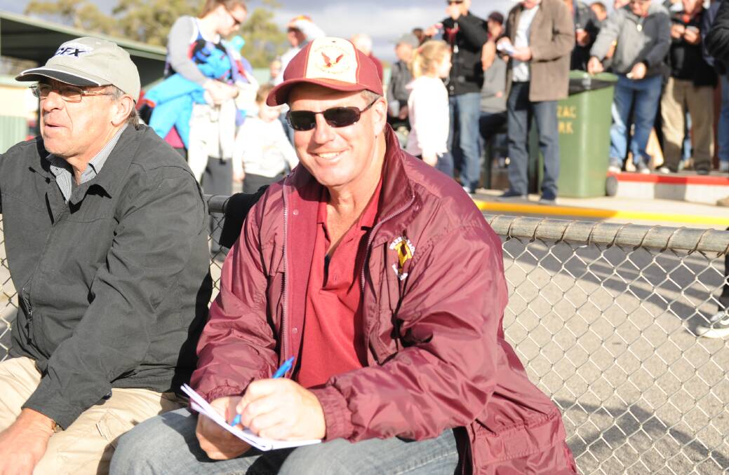KITTED UP: Lifelong Warrack Eagles supporter Greg McKenzie taking record of the Warrack Eagles clash against Horsham. Picture: ELIJAH MACCHIA