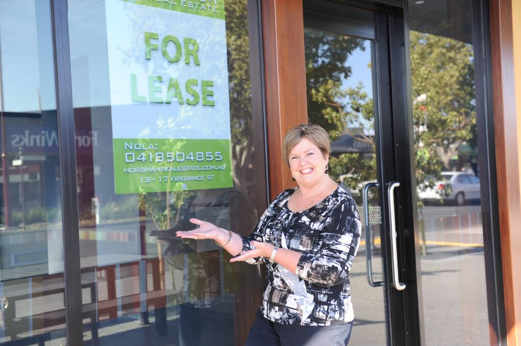 OPPORTUNITY: Horsham Rural City Mayor Pam Clarke showing off the dining space up for lease at the Horsham Town Hall. Picture: ELIJAH MACCHIA