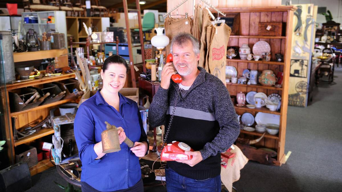 VARIETY: Horsham Collectables and Decor manager Karolyn Sampson and owner Steve Pizzoni prepare for the store's grand opening. Picture: ELIJAH MACCHIA