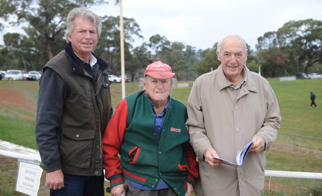 LOYALTY: Geoff Gray who is 74, Kevin ‘KR’ Burchell who is 88 and Alex McDougall who is 87. Picture: ELIJAH MACCHIA