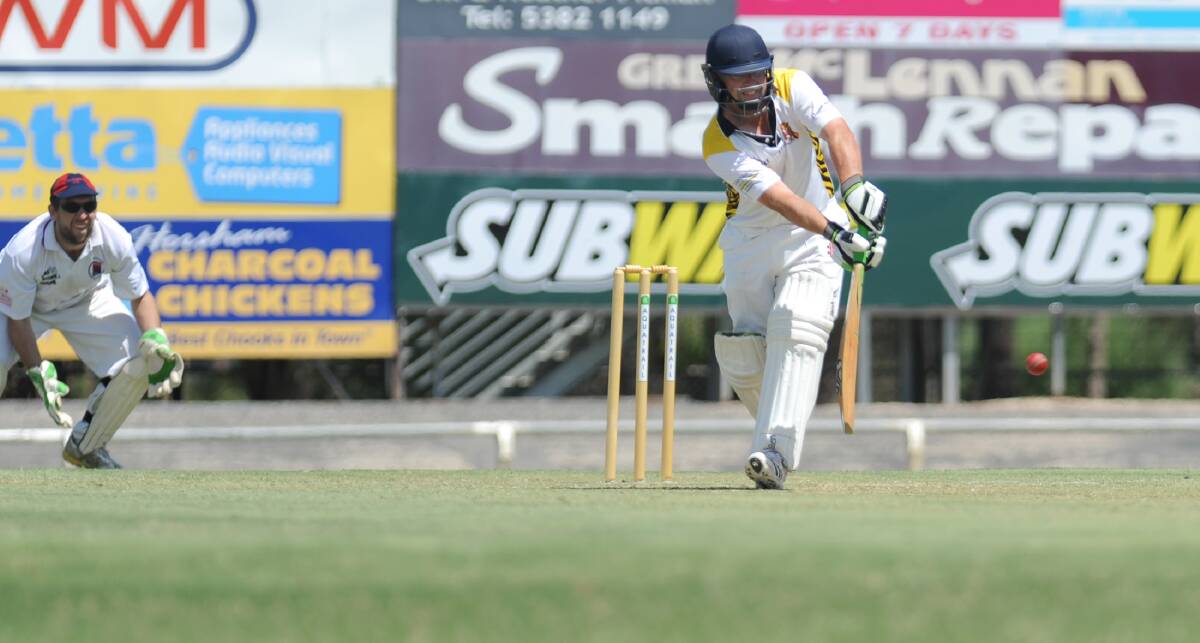 SAVES THE DAY: Steven Leith makes 70 on day one for Jung Tigers in the A Grade two-day semi-final. Picture: OLIVIA PAGE 