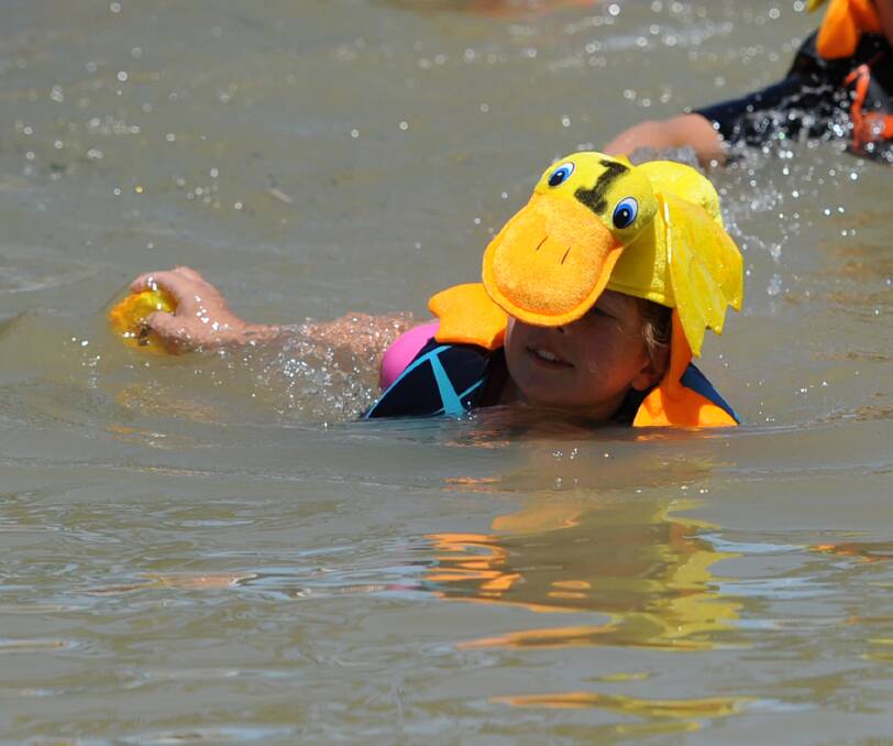 PADDLE: Horsham's Amy Milbourne competes in the duck race last year. Picture: SAMANTHA CAMARRI