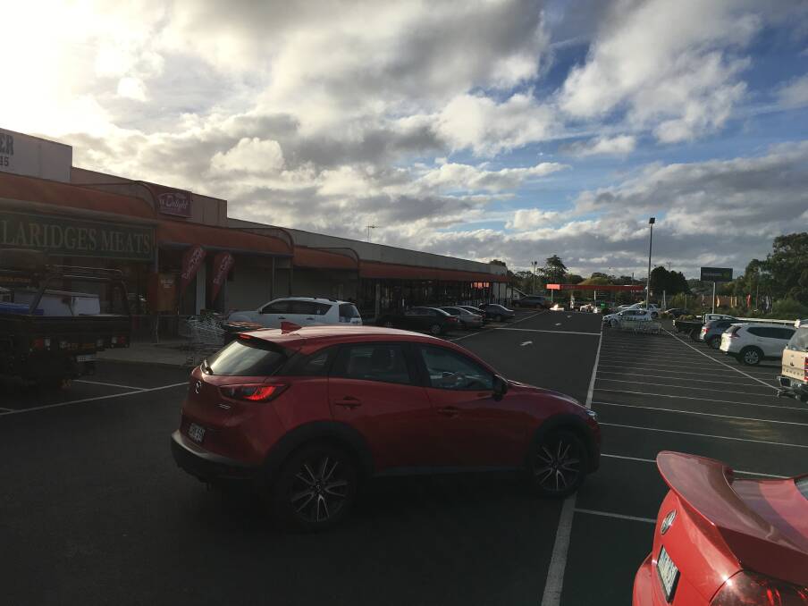 Ararat Woolworth's normally busy car park was unusually quiet on Monday afternoon after the supermarket was forced to turn away customers due to a computer fault. Picture: REX MARTINICH