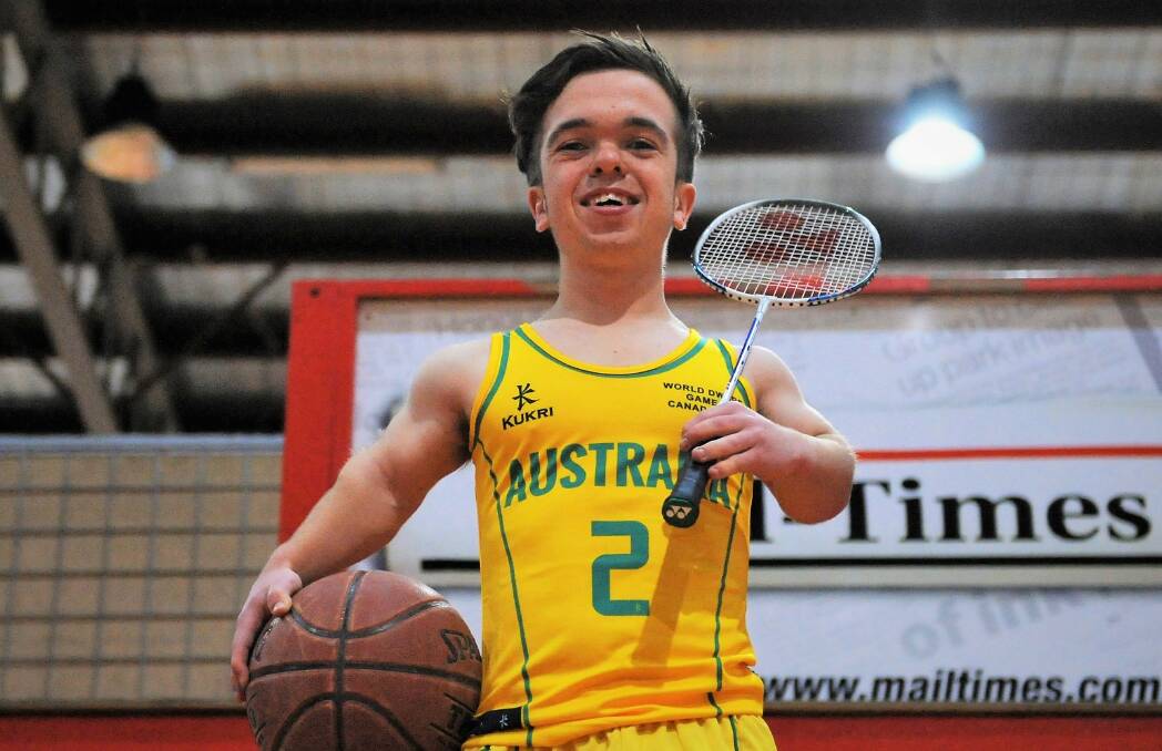CHOSEN: Horsham's Joel Emmett will represent Australia at the 2017 World Dwarf Games playing basketball, badminton and soccer as well as competing on the track. Picture: ELIJAH MACCHIA