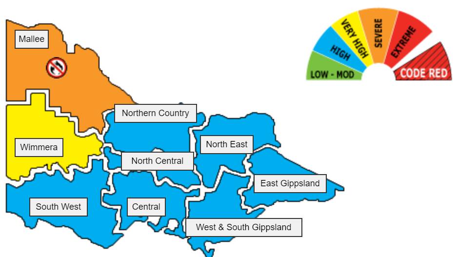 FIRE DANGER: A severe fire warning has been issued for the Wimmera on Wednesday. 