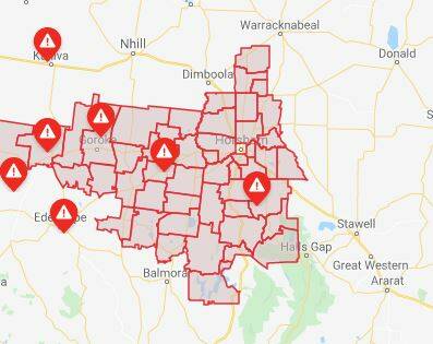POWER OUTAGE: 1400 Powercor customers in the Wimmera have been affected by a powerline fire in Quantong. Source: POWERCOR