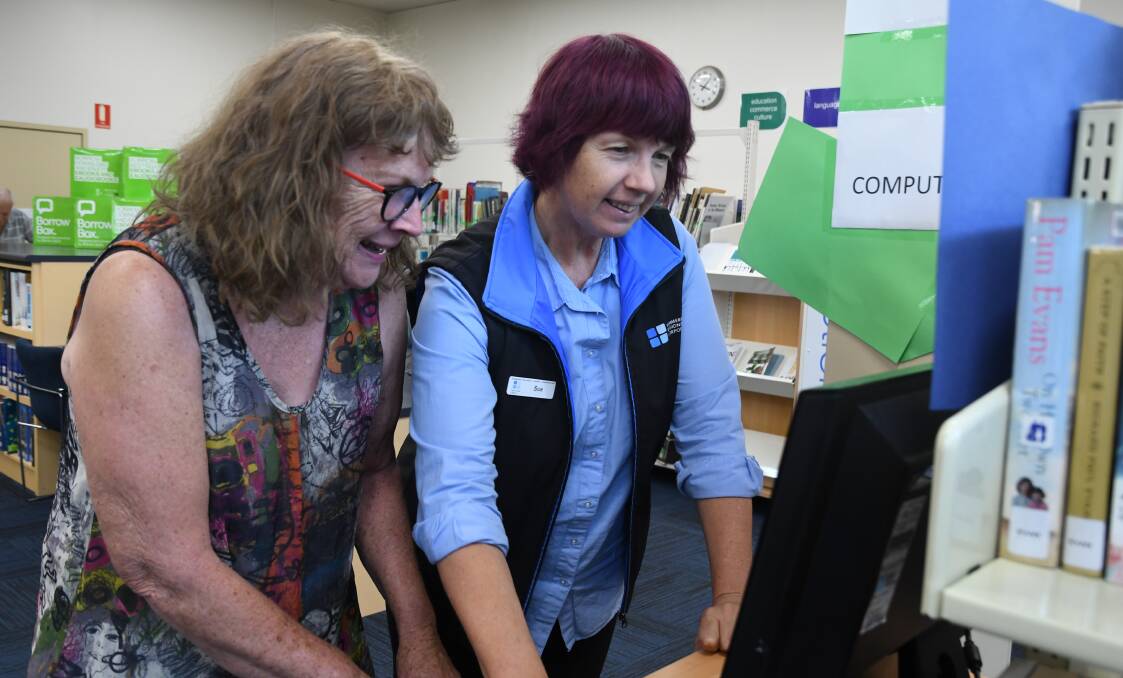 SOCIAL SPACE: Horsham library patron Margaret Reid with Wimmera Regional Library Corporation librarian Sue Boddi. Picture: ELIZA BERLAGE