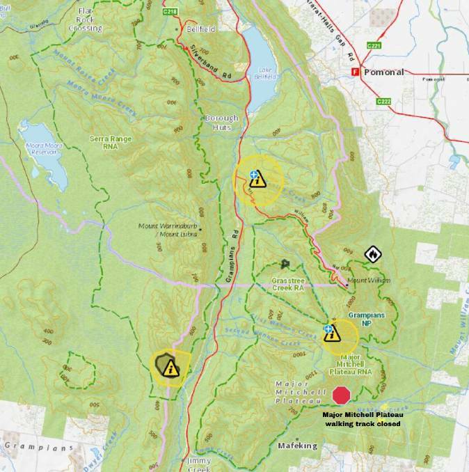  SHUTDOWNS: A track closure in the Grampians National Park on Friday. Source: VICTORIA EMERGENCY