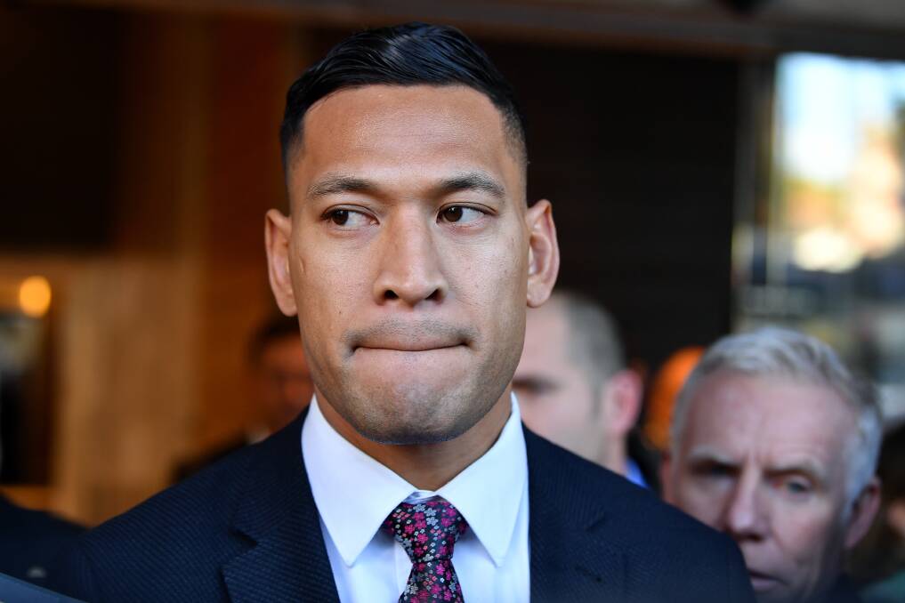 Israel Folau, damner of revellers, among other people. Picture: Joel Carrett