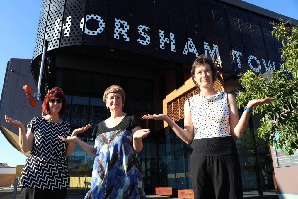 Horsham International Women’s Day organisers Joanne Bates, Robyn Lardner and Melissa Morris model the theme for this year's event, Balance for Better. Picture: CONTRIBUTED