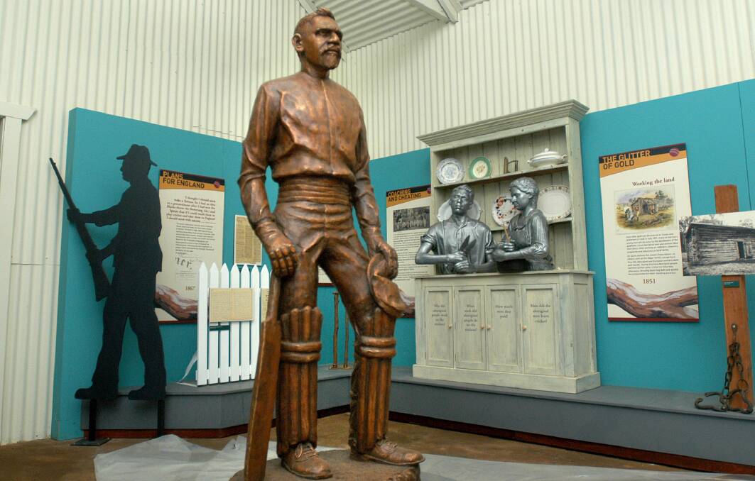 Johnny Mullagh's statue at the Harrow Discovery Centre