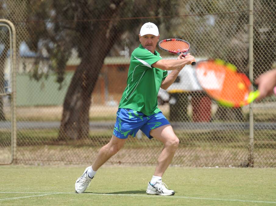SETTING UP: David Gove in action for Horsham Lawn earlier this season. Gove was the only Lawn player to win three sets on Saturday.