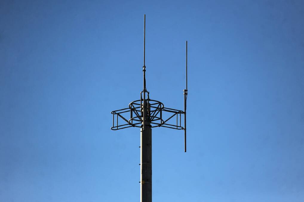 A Telstra tower at Minyip, similar to the one being installed at Wartook.