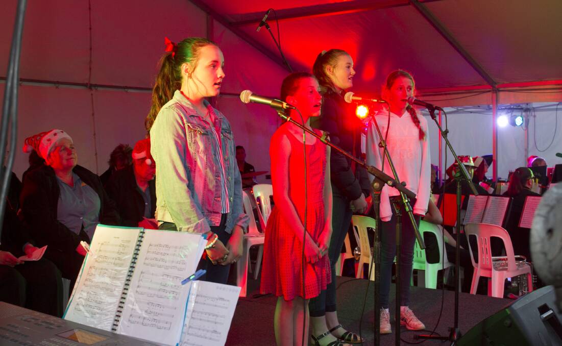 Erin, Laura, Dana and Emma perform at the 2017 Ararat Christmas Carols event. Picture: PETER PICKERING
