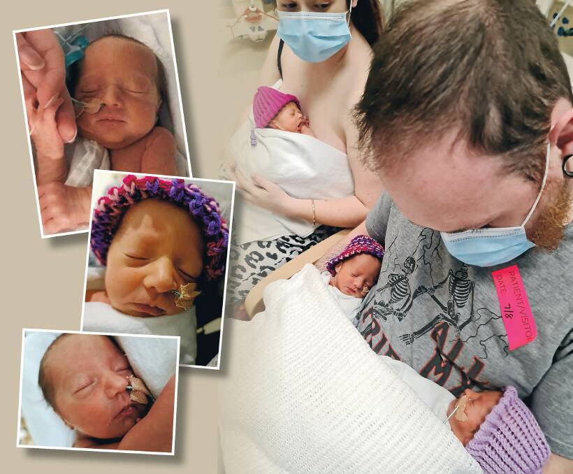 Elliot and Madison Pilgrim welcomed their first children into the world; triplets Ava Elisabeth, Bella Annie and Kenzie Lee on August 3 at the Royal Women's Hospital.