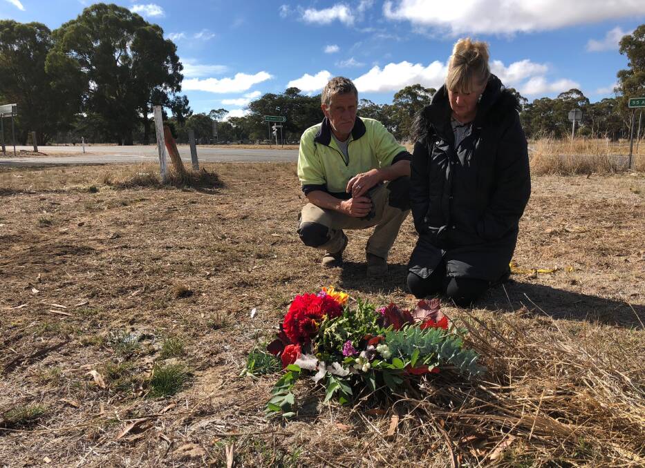 Michael and Debborah Standfield were in shock at the car accident outside their property which claimed four lives. Picture: Greg Gliddon