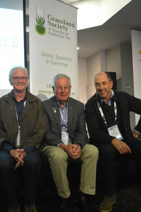 Life long commitment: Life members of the Grassland Society of Southern Australia Jeff Hirth, John Gallienne and Charles de Fegely.