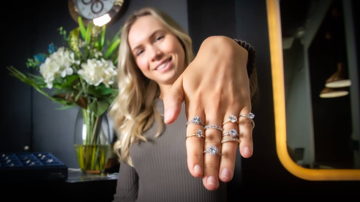 Unique Diamonds manager Mia Somerville is still designing and supplying engagement rings during lockdown. Picture: Karleen Minney