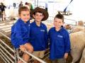 Pimpinio siblings Jayla, 3, Jordy, 9, and Milton, 7, Ellis, Westwail Dohne Merino and White Suffolk Stud, at the Wimmera Machinery Field Days. 