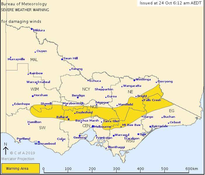 WILD WEATHER: Parts of the Wimmera have been issued with a warning. 