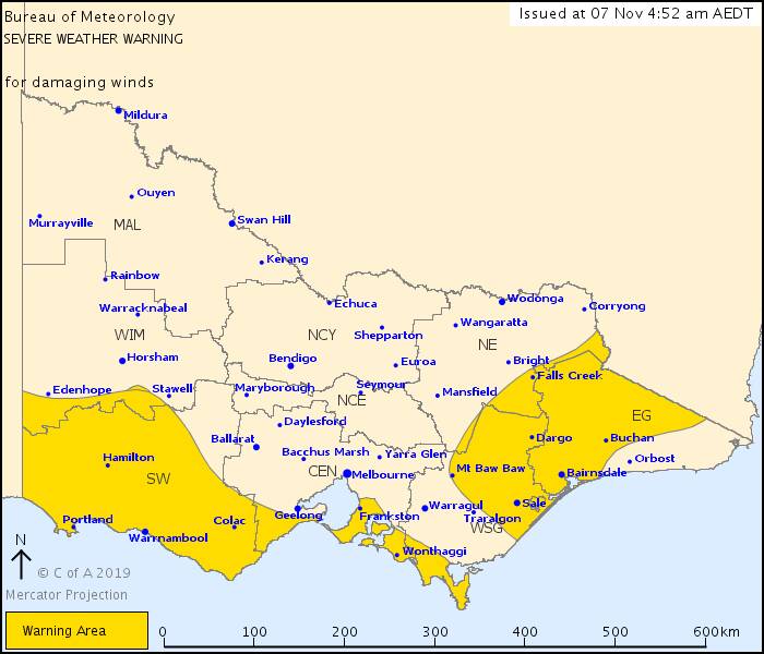 Wild winds and sheep graziers warning moving across the Wimmera on Thursday. 