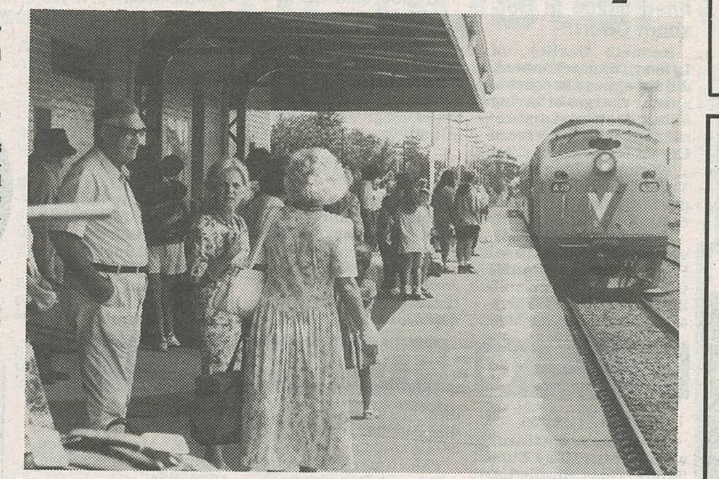 Passengers wait to board the Dimboola-Melbourne train in Horsham.