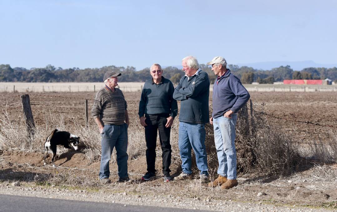 RATE DISCUSSION: Horsham district farmers Tom Blair, Allan Mills, Neville McIntyre and Peter Jackman, want a fair go for farming rates. Picture: SAMANTHA CAMARRI