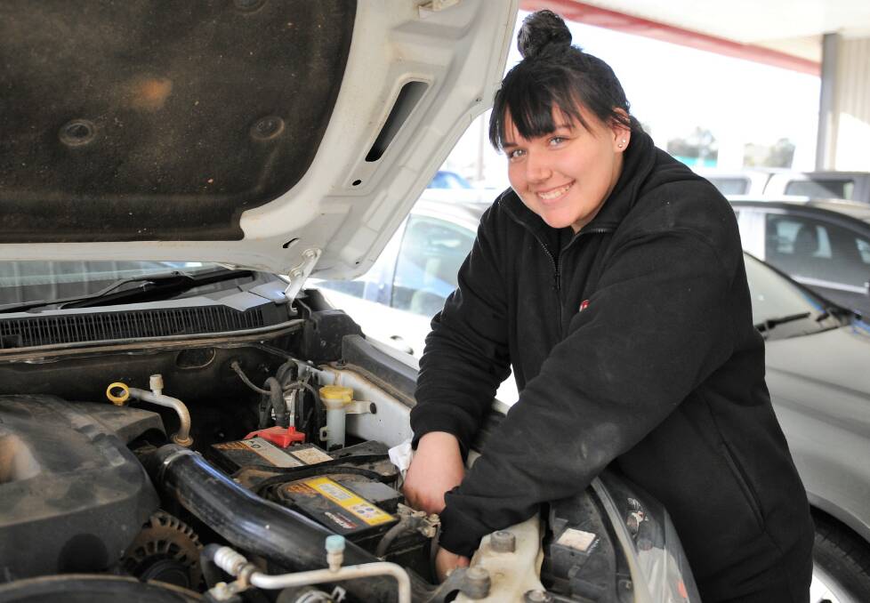 BIG DREAMS: Horsham apprentice Ashley Armstrong hopes to one day become a qualified motor mechanic. Picture: JADE BATE