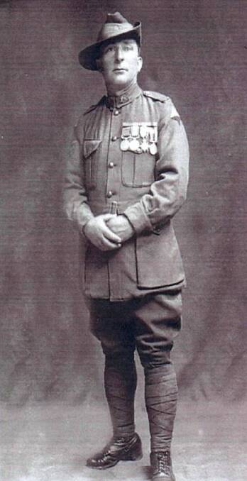 FOREVER REMEMBERED: A photograph of Edward "Bud" Dart in his army uniform taken after his service in the First World War. Picture: CONTRIBUTED