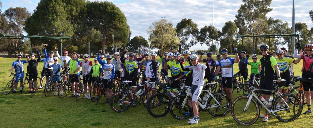 READY TO RIDE: Cyclists were ready to start the 2018 Arapiles Cycling Event on Saturday. The ride started at Horsham's Sawyer Park. Picture: CONTRIBUTED