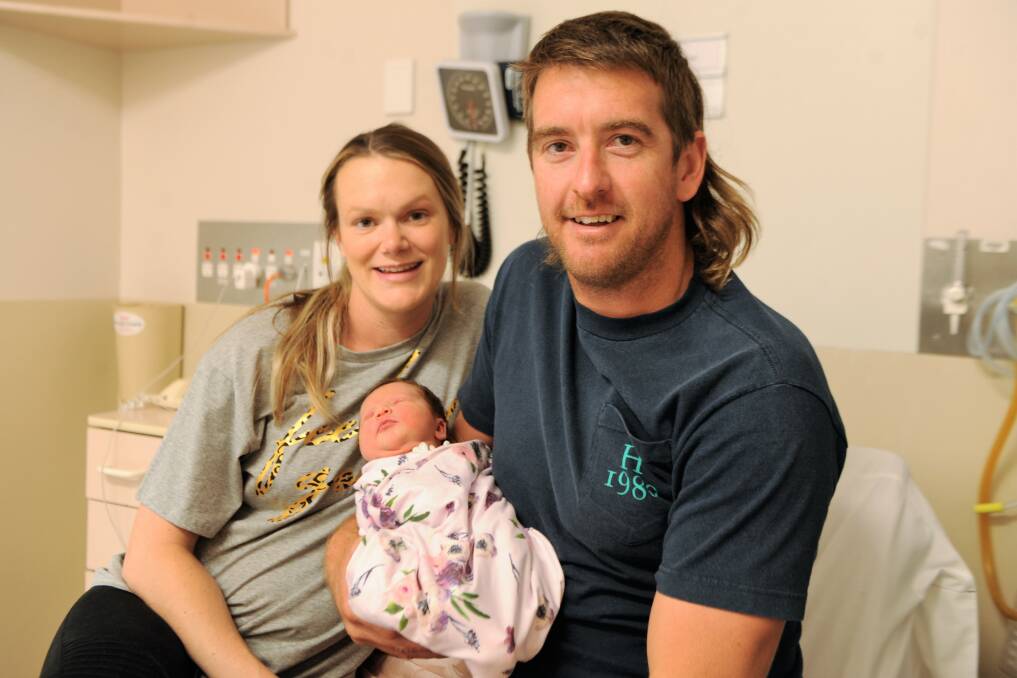 CLOSE CALL: Kaniva's Jenna Eastick and Brad Hendy welcomed their daughter Rylee Grace Hendy into the world on January 16 morning after receiving a police escort to Wimmera Base Hospital. Picture JADE BATE
