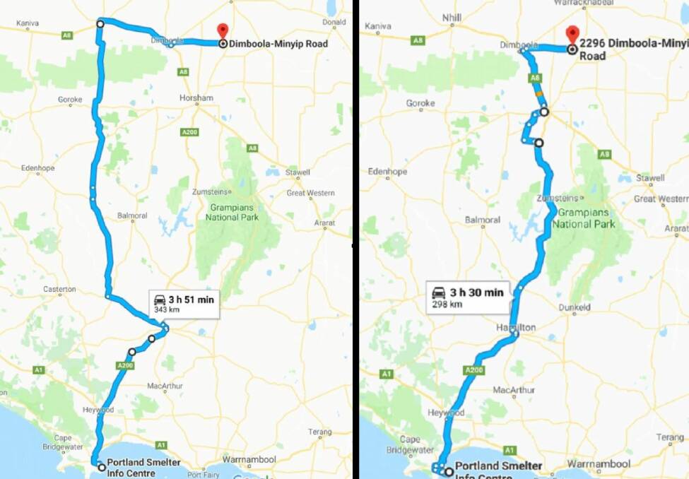 LEFT: The travel route for the blades. RIGHT: The travel route for the tower components