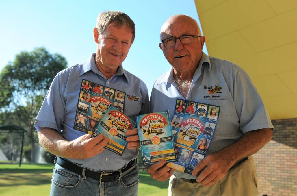 LAST HURRAH: Horsham Country Music Festival co-ordinator Lyall Wheaton and chairman Colin Morrell prepare for the festival. Picture: JADE BATE