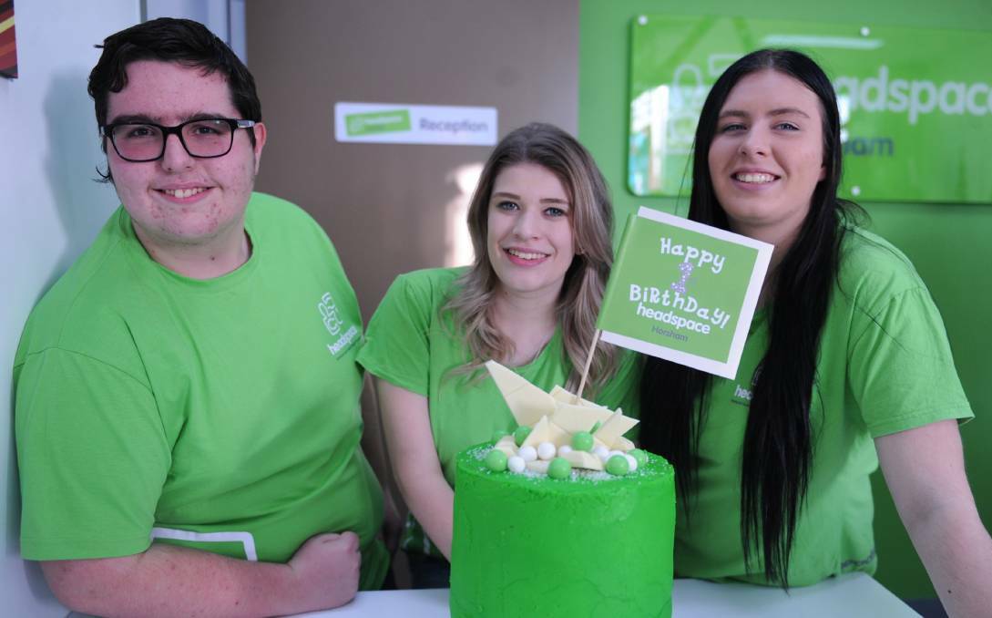 FUNDING INCREASE: Headspace Horsham youth reference group members Cameron Anderson, Lily Materne and Brylee Taylor at the centre's first birthday celebrations in June. Pictures: DAINA OLIVER