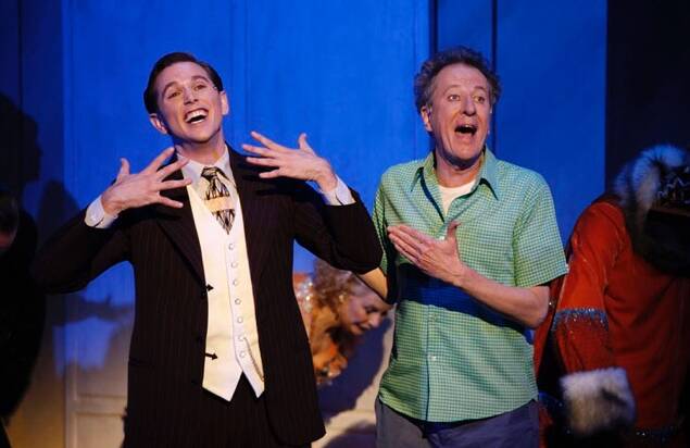 With Geoffrey Rush in The Drowsy Chaperone in 2010. Picture: JEFF BUSBY