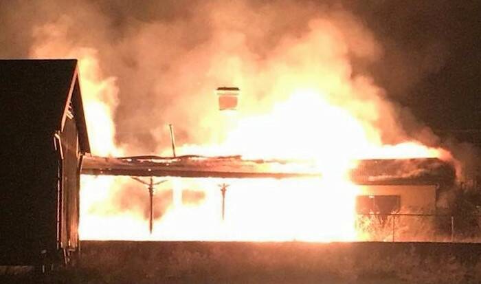 Kaniva Railway Station was destroyed in a fire on Saturday morning. Picture: CONTRIBUTED