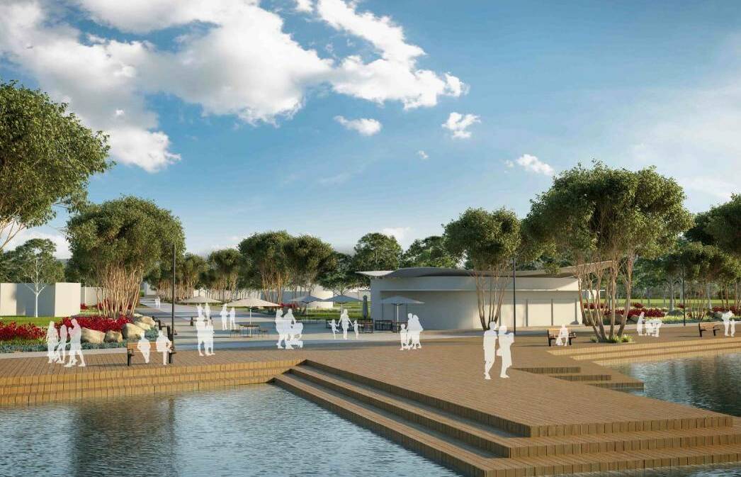 Concept art of the Wimmera River precinct, Horsham, included in the draft City to River masterplan.