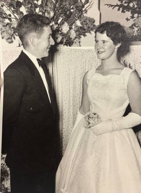 Richard and Jan Morris as debutante ball partners in 1958. The couple married in 1963. Picture: CONTRIBUTED