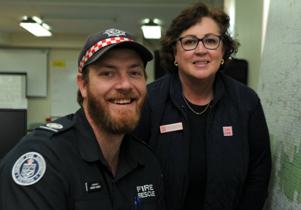 Country Fire Authority District 17 commander Lindsay Barry and community engagement co-ordinator Jenny McGennisken. Picture: JADE BATE