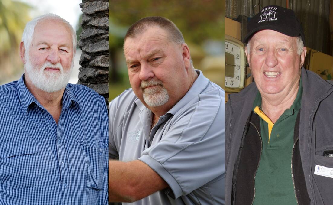 John Sudholz, Mal Coutts and Terry Dunn are encouraging Wimmera men to talk about their mental health.