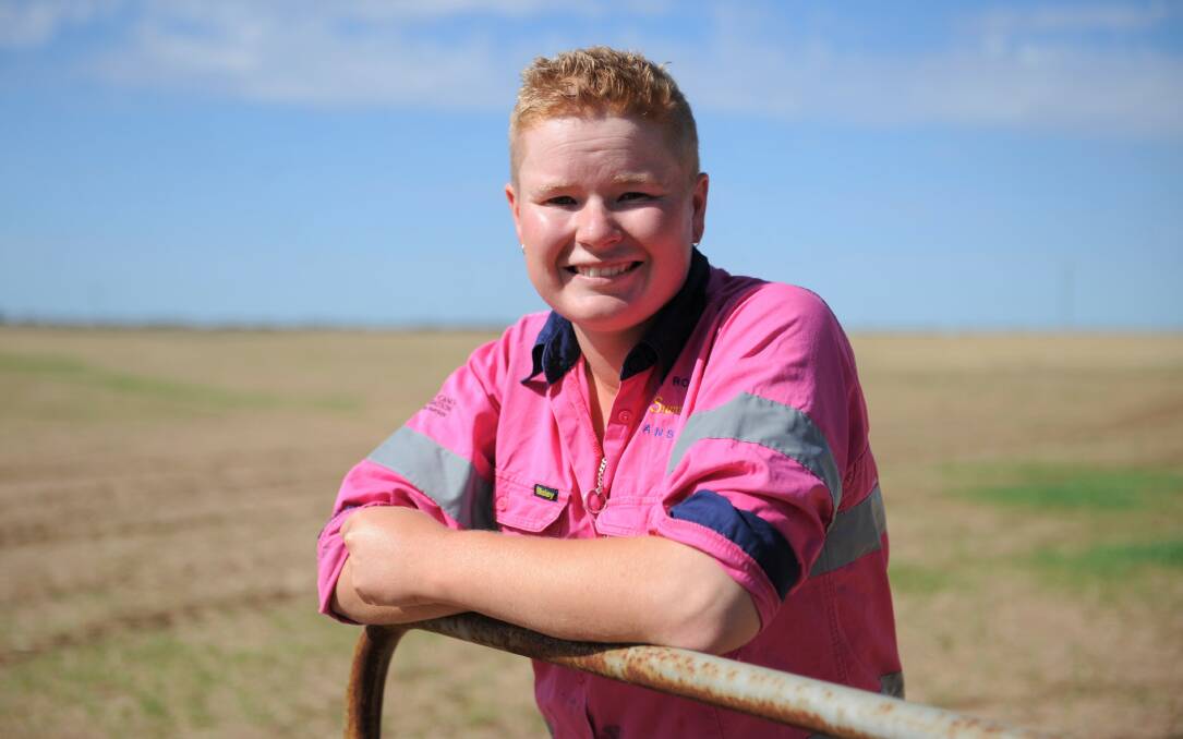BRIGHT FUTURE: Summer Dehnert, 23, has worked at Marshall Rodda's Tarranyurk mixed farm for a number of years and one day dreams of taking over her family farm in Ballan. Picture: JADE BATE